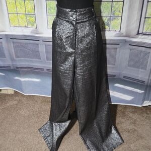 AKIRA Shiny Black Textured Fabric